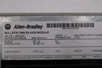 ALLEN BRADLEY 2094-AM01 SERVO DRIVE STOCK H1602