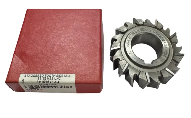 Keo 3" x 15/16" x 1-1/4" HSS UNC Staggered Tooth Side Milling Cutter USA