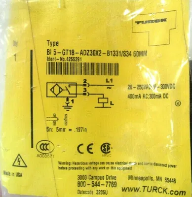 NEW TURCK BI5-GT18-ADZ30X2-B1331/S34 60MM SENSOR BI5GT18ADZ30X2B1331S3460MM