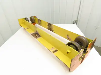 Underhung Bridge Crane Push End Truck 3-1/4"-5" Beam Flange 48"L 5"Steel Wheels