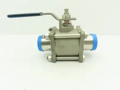 PBM  SPH-H5B-A-A038 Stainless 316 Sanitary 3Pc Ball Valve 2" Butt Weld 720PSI