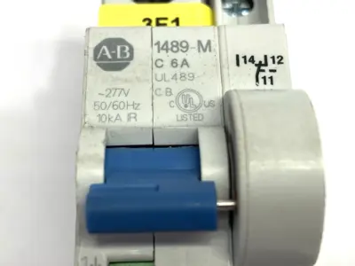 USED ALLEN-BRADLEY CIRCUIT BREAKER 6A W/  1489-AMRA3 AUX CONTACT