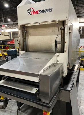 Pre-owned TIMESAVERS, ABRASIVE BELT DEBURRING/ FINISHING MACHINE MODEL: LYNX 19MWT-DDDD-60