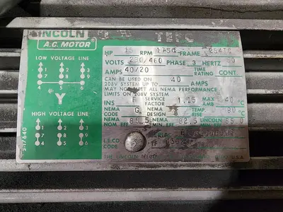 Complete Hydraulic Unit - Lincoln 15 HP Motor / A0-5 Chiller / Parker 5Z279
