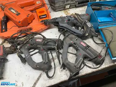 Assorted Powered Tool Lot Including (1) Paslode Framer with Battery, Charger, and Case, (1)...