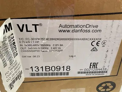New | in-Stock Danfoss, AutomationDrive VLT Frequency Converter FC-301PK75T4E20H2XGXXXXSXXXXAXBXCXXXXDX Variable Speed Drives Michigan US | Maverick Industrial Sales #1399893
