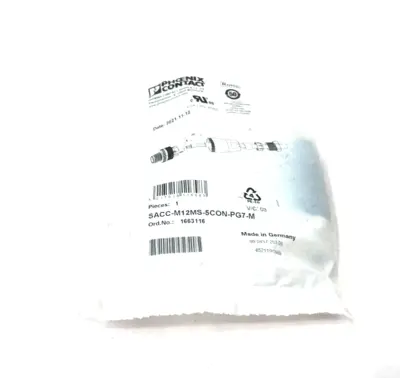 SACC-M12MS-5CON-PG7-M,1663116 | Phoenix Contact SACC-M12MS-5CON-PG7-M Male Wireable Connector M12 5-Pin 1663116 - New