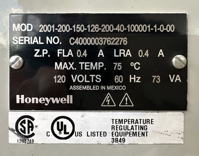 USED HONEYWELL 2001-200-150-126-200-40-100001-1-0-00