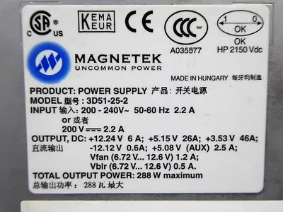 Magnetek 3D51-25-2 Power Supply 288W max. Used