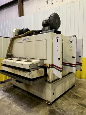 63" MIDWEST AUTOMATION MODEL #N3-6375 3 HEAD WET TYPE BELT DEBURRING GRINDER MACHINE: STOCK 18225