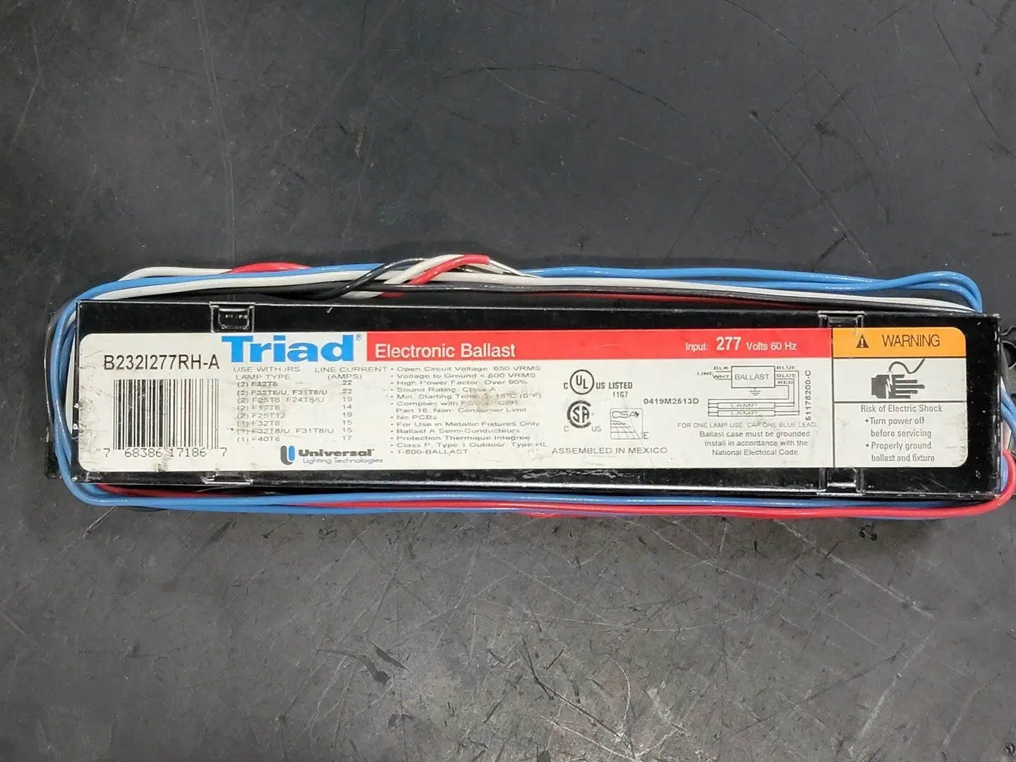 USED UNIVERSAL LIGHTING B232I277RH-A