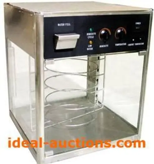 IDEAL Rotating HUMIDIFIED 4-Shelf Glass 18" Pizza Warmer - NEW