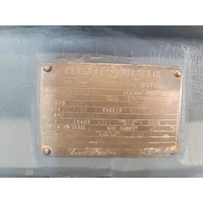 Used 100HP Motor GE Electric Motor 405T, 1780RPM