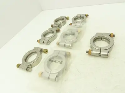 TL China 13MHP-2-304 Double Bolted Sanitary Clamp 2" Pipe High Pressure Lot of 7