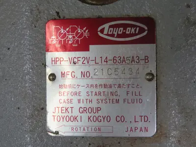 Used TOYO-OKI HPP-VCF2V-L14-63A5A3-B Piston Pumps Texas US | Aucto #1308403