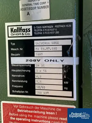 USED KallFass Gmbh & Co. Kallfass L-Bar sealer, Model Universa 5050