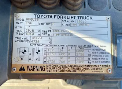 Used 2007 TOYOTA 8FGU30 Misc Forklifts Texas US | TB Forklifts #1272835