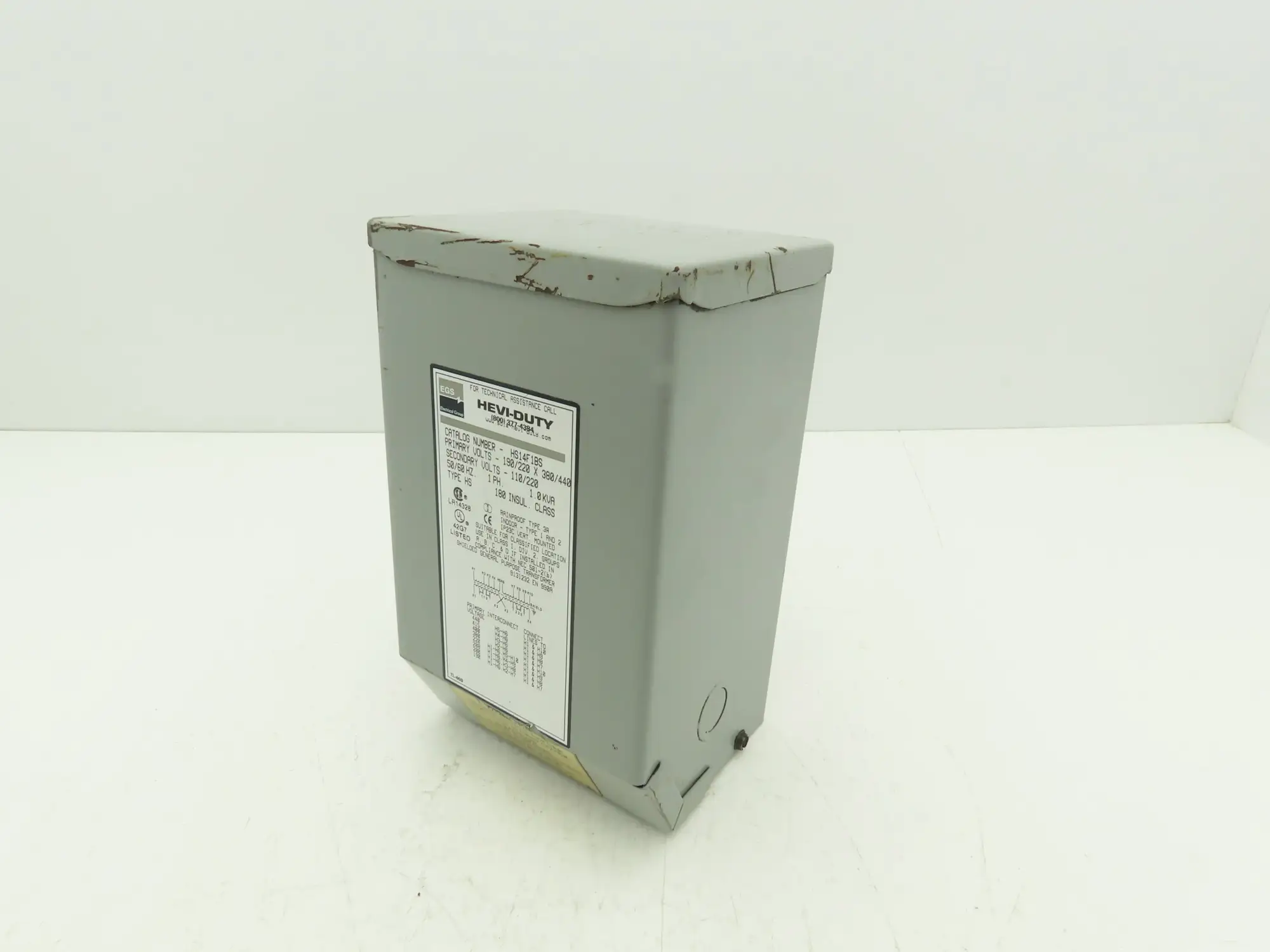 EGS Hevi-Duty HS14F1BS Transformer 1KVA HV: 190/220V x 380/440V LV: 110/220V 1PH