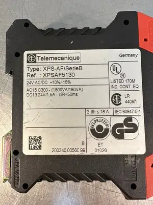 Telemecanique XPS-AF /Series B Safety Relay 24V-AC/DC +10%/-15% (4.2.5)