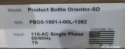 USED INLINE FILLING SYSTEMS COMPLETE L