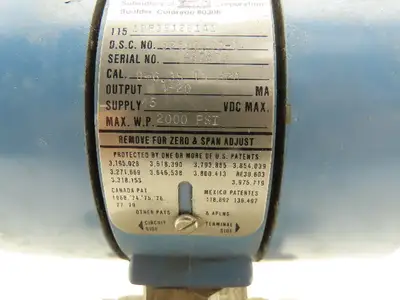 Dieterich 1DP3E12B1A1 Differential Pressure Transmitter 0-6.35 IN-H2O 45vdc Max