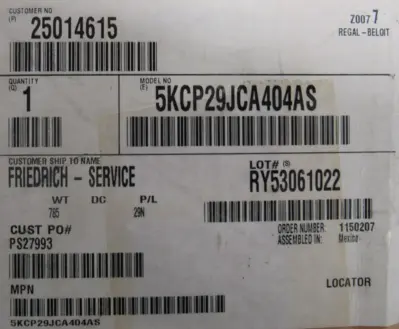 NEW GENTEQ 5KCP29JCA404AS MOTOR 208-230V