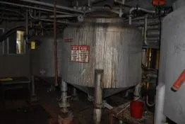 1000 Gal APV SS Concentrate tank 6'Dia x 5'H, 14" Cone