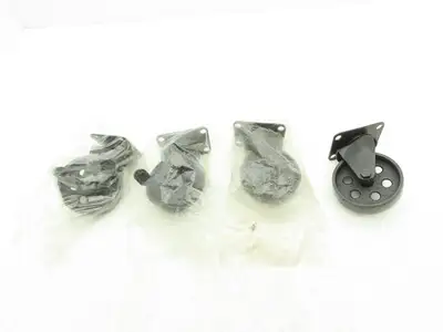 4" Cast Swivel Caster Wheels Two With Locking Break VTG Look Lot of 4