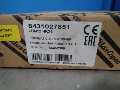 New | in-Stock ATLAS COPCO 8431027851 / LUM12 HRX5 Screw Drivers | HGR 24 #748983