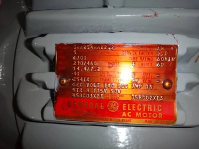 GE 5 hp, 1800 rpm motor