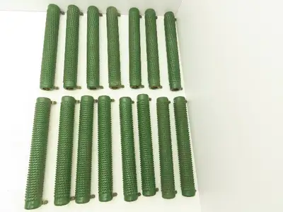 Fuji Electric 400 Ceramic Rib Wound Resistor Green 10 Ohm 13" Lot of 15