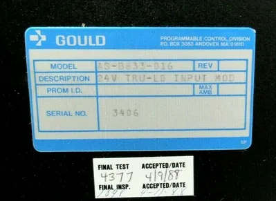 NEW GOULD MODICON AS-B833-016 INPUT MODULE ASB833016