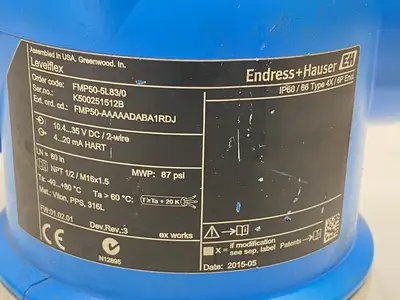 USED ENDRESS & HAUSER LEVELFLEX GUIDED RADAR FMP50-5L83/0