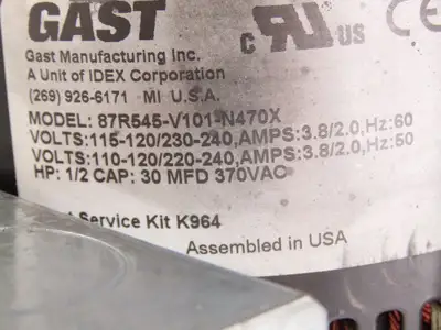 Used GAST _UNKNOWN_ Vacuum Pumps Indiana US | Arrow Industrial #1408669
