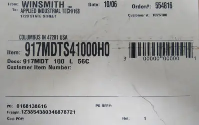 NEW WINSMITH 917MDTS41000H0 GEAR REDUCER 100:1 917MDT-100-L-56C
