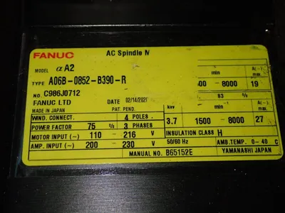 Used 2020 FANUC A06B0852B390R Servo Motors | HGR 24 #730724