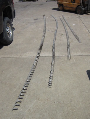 Flexible Spiral Conveyors, stainless steel, various sizes.(qty 4)