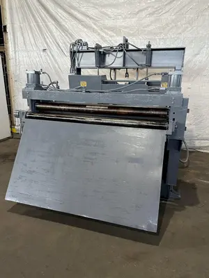 72" x .250" PAXSON HYDRAULIC PEELER TABLE WITH TENSION STAND. STOCK # 0106123