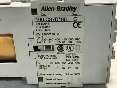 USED ALLEN BRADLEY 100-C37D.00 SER C