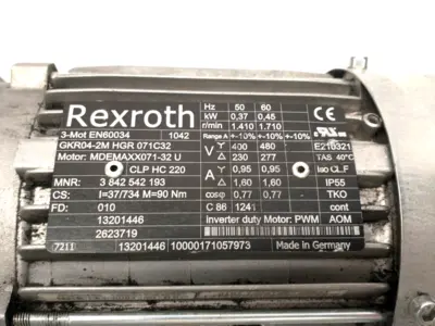 USED BOSCH REXROTH, LENZE 3842542193, MDEMAXX071-32 U, GKR04-2MHGR071C32, 3842998291