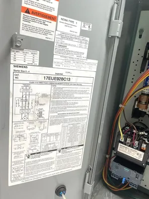 USED SIEMENS THREE PHASE COMBINATION MAGNETIC STARTER