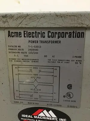 USED ACME ELECTRIC T-1-53013