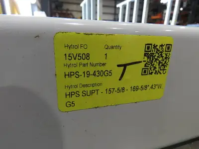 Hytrol HPS 43"W Conveyor Leg 78" Top Section Extension No Brackets WHITE