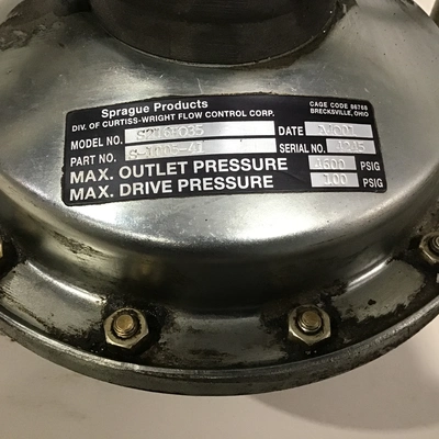 Sprague S216H035 Air-Driven Hydraulic Pump 1600PSIG Max Outlet Press 100PSIG Max Drive Press