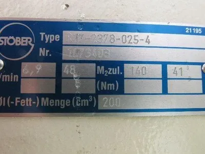 Stober R17-2378-025-4 Inline Gearmotor W/Dietz FDR71A/4Q 230/400V 1395RPM