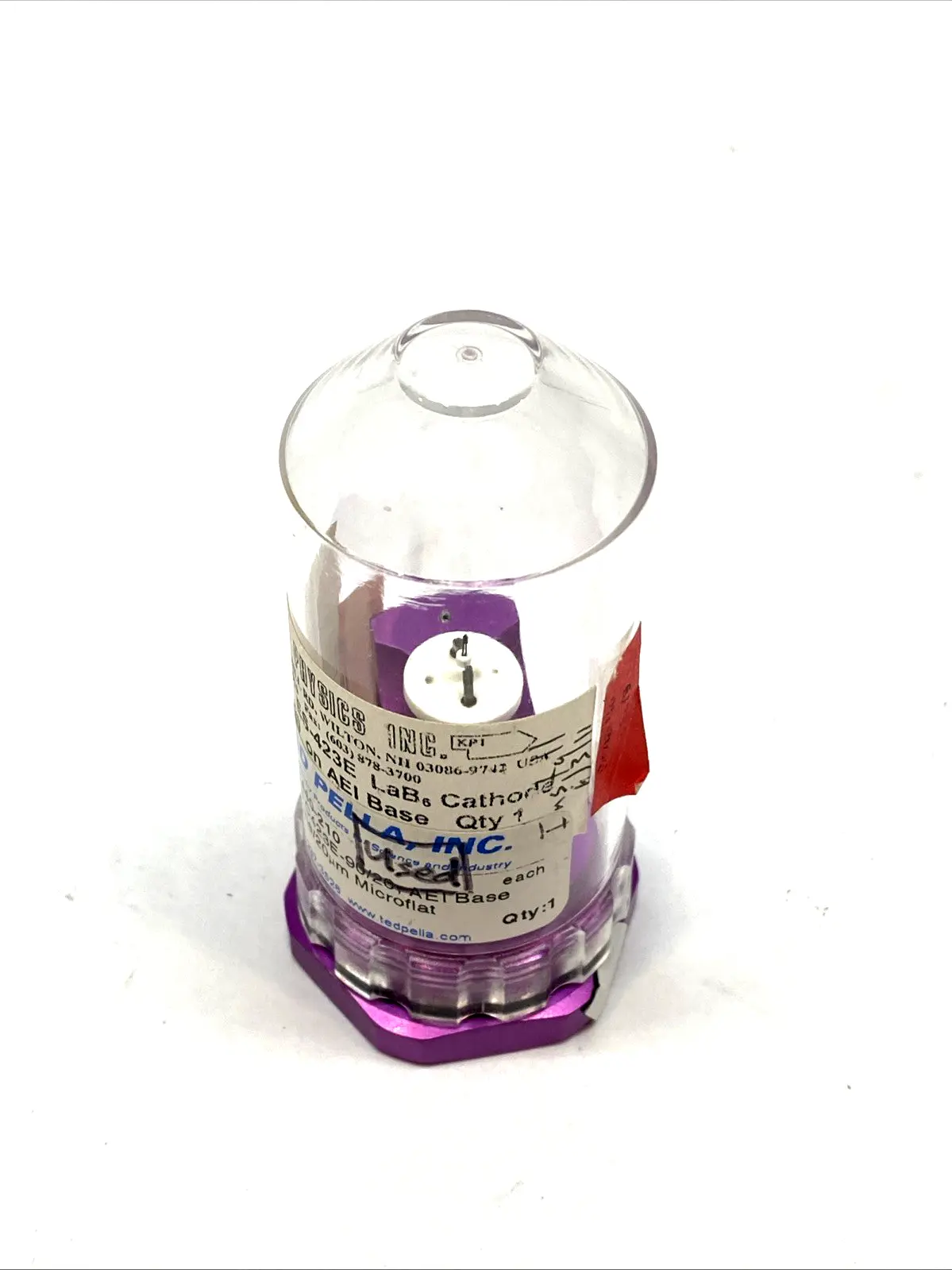 USED KIMBALL PHYSICS LAB6 CATHODE 90-15, AEI BASE THERMIONIC EMITTER