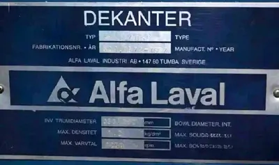 Alfa-Laval AVNX 4055B-31G decanter centrifuge, 316SS.