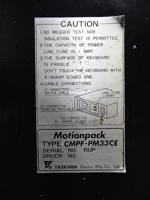 Yaskawa CMPF-PM33BE Motionpack-33 Programmer Teach Pendant Used