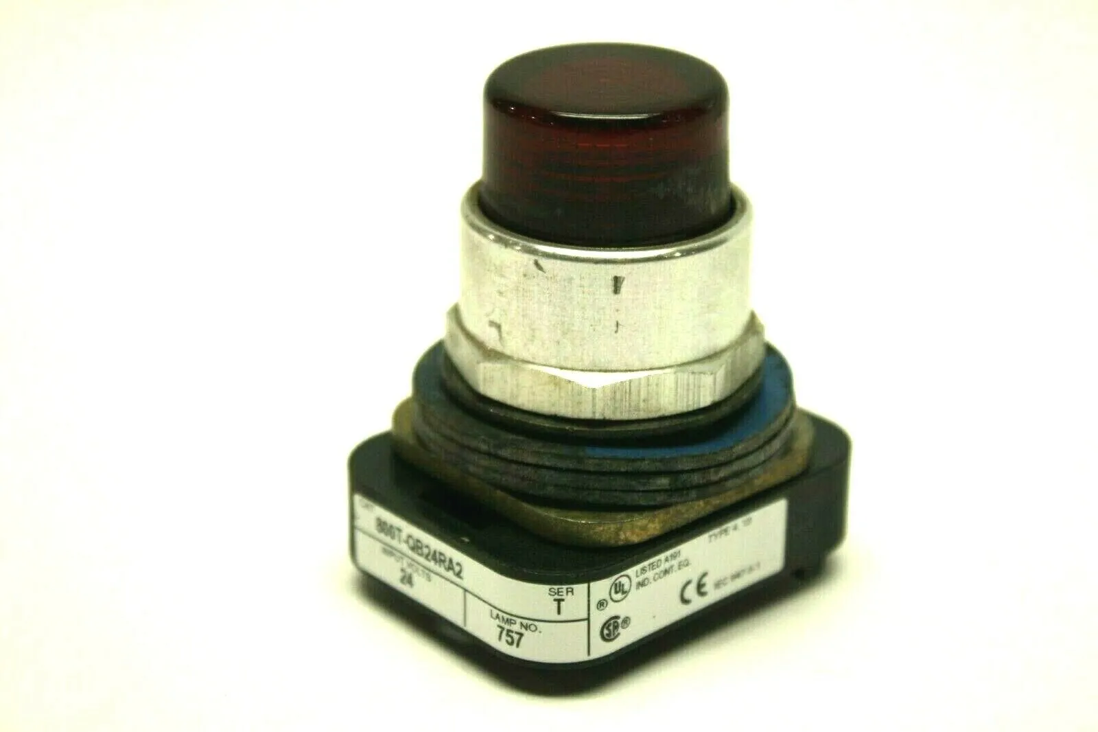 USED ALLEN-BRADLEY MOMENTARY PUSHBUTTON RED ILLUMINATED