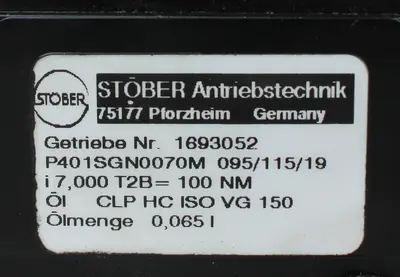 USED STOBER P401SGN0070M 095/115/19